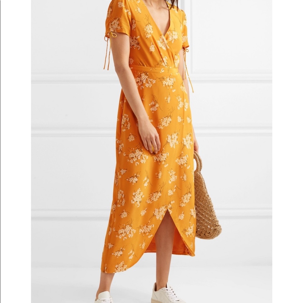 Madewell Silk Wrap Maxi Dress in Butterfly Garden